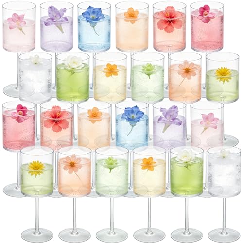 JLYLOL 24 Pcs Clear 10 oz Plastic Champagne Flutes – Reusable Stemware for Weddings & Parties (Variation: Clear / 24)