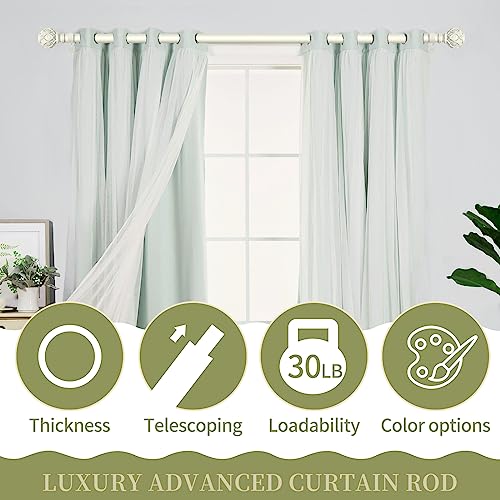 Heavy Duty Farmhouse Curtain Rod, Adjustable 36-88 Inch Antique White Rod