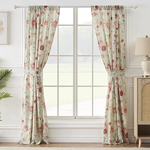 Greenland Home Antique Rose 100% Cotton Window Treatment, Panel Pair, Blue