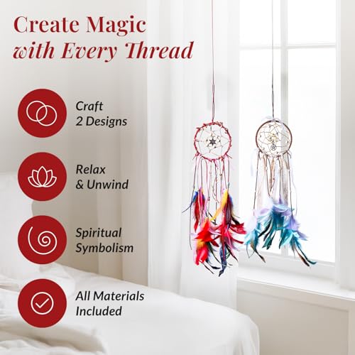 DIY Dream Catcher Making Kit - 2 Pack Craft Set for Kids and Adults