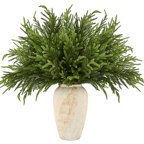 12 Pcs 30" Gradient Greenery Norfolk Pine Stems - JoyHalo