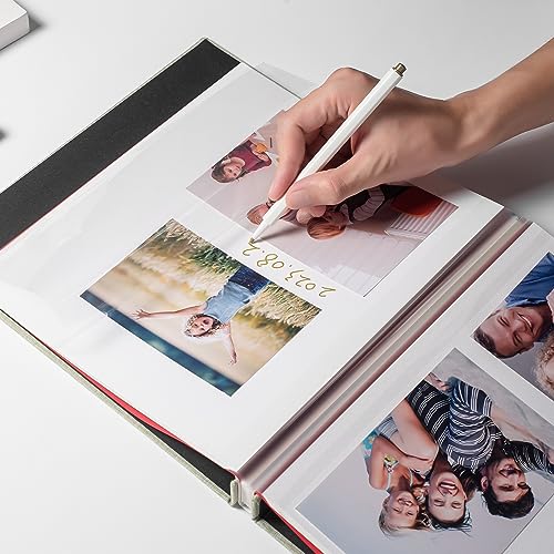 HoneyTolly 11x10.6in Self-Adhesive Linen Photo Album 60 Pages Grass Green