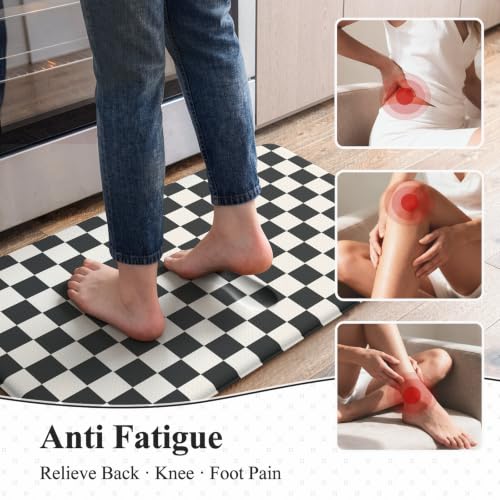 2-Piece Anti-Fatigue Kitchen Mat Set, Cushioned Non-Slip Floor Rugs