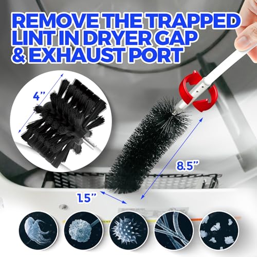 Holikme 30Ft Dryer Vent Cleaner Kit & Fireplace Chimney Brush Set