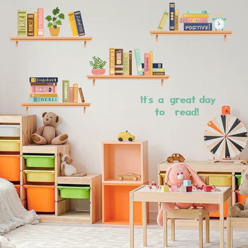 Boho Reading Bookshelf Door Stickers - Large Motivational Decor