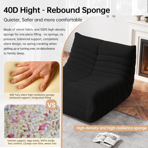 Ergonomic Memory Foam Bean Bag Chair - Soft Teddy Fabric Floor Sofa