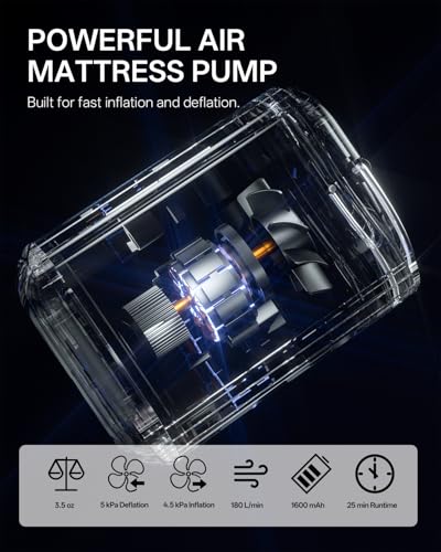 Rechargeable Mini Air Pump for Inflatables with Camping Light