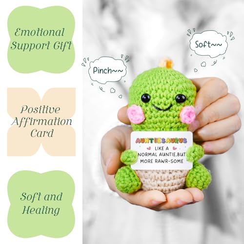 Handmade Auntiesaurus Crochet Dinosaur - Cute Gift for Auntie