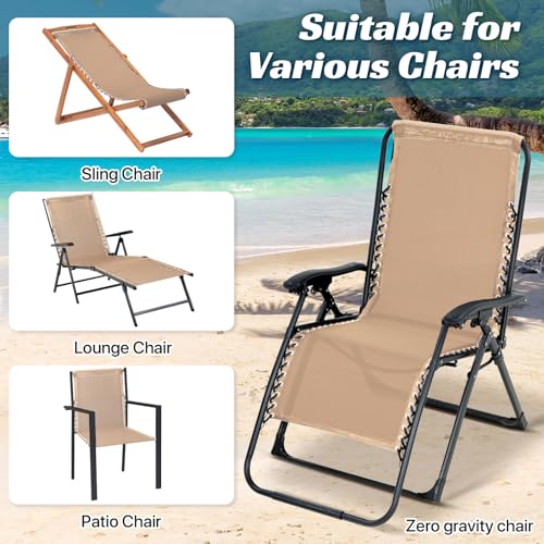 Zero Gravity Chair Replacement Fabric Kit with Bungee Cords, 21" x 63"