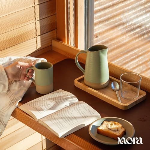 MORA Thyme Ceramic Tea Mug with Infuser, Lid & Spoon - 12 oz, Microwave & Dishwasher Safe
