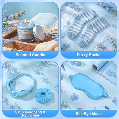 Nuogo 11-Piece Birthday Spa Gift Baskets for Women - Blue