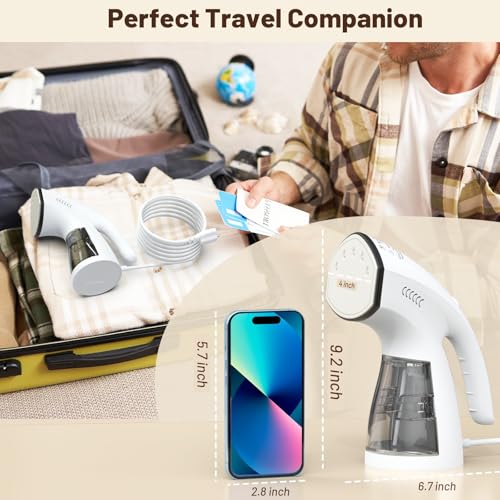 2-in-1 Handheld Clothes Steamer and Dry Iron with 250ml Tank