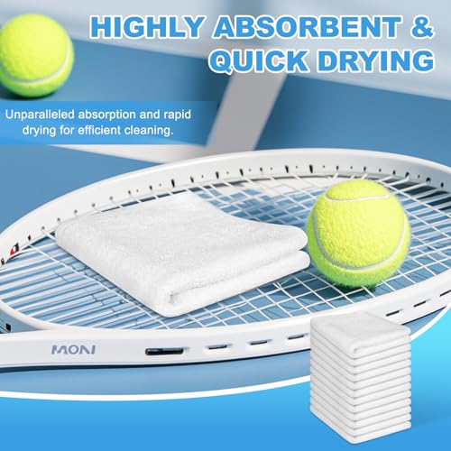 INFICRIME White 12 Pack Cotton Washcloths 12x12 Inches, Soft & Absorbent