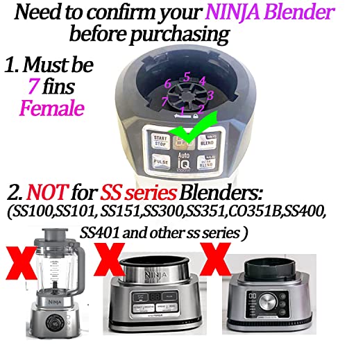 7-Fin Male Replacement Blender Blade, 4-Inch Diameter, BPA-Free