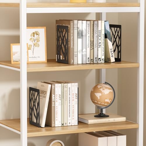 Decorative Tree Metal Bookends - Heavy Duty Non-Skid Bookends (2 Pairs)