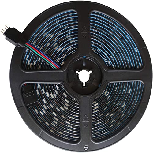 5M RGB LED Strip Light, 5050 SMD Waterproof IP65 Flexible Black PCB