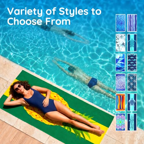 2-Pack Oversized Beach Towels, Extra Large 36x72 Soft Pool Towel Set