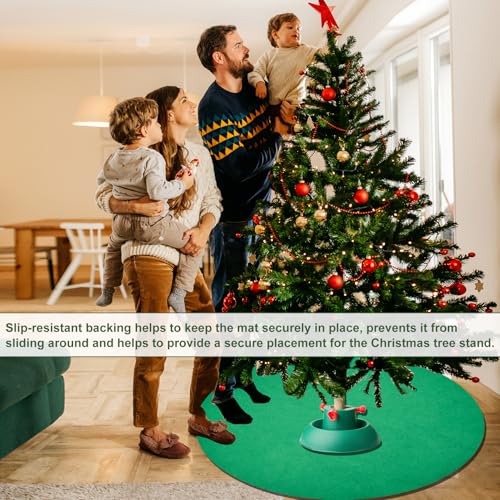 36-Inch Waterproof Christmas Tree Stand Mat - Round Felt Floor Protector