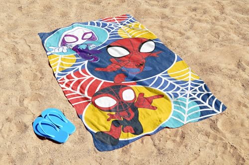 Jay Franco Marvel Spidey & Friends Kids Beach Towel - 100% Cotton 28x58