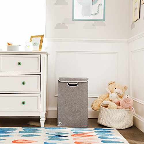 Collapsible Baby Laundry Hamper with Lid, Large Nursery Organizer