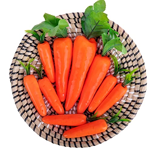 10-Piece Artificial Foam Carrot Set for Easter and Spring Home Decor