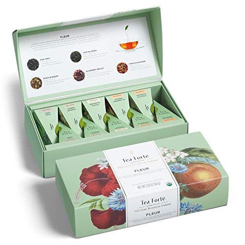 Tea Forte Tea Sampler Set with 10 Pyramid Infuser Bags - Premium Gift Collection