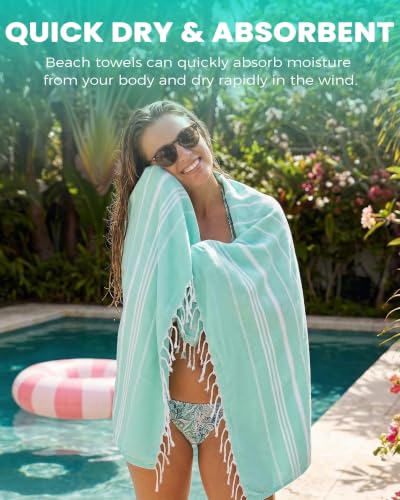 Antfuny Oversized Turkish Beach Towel Quick Dry Sand Free XL Bath Towel