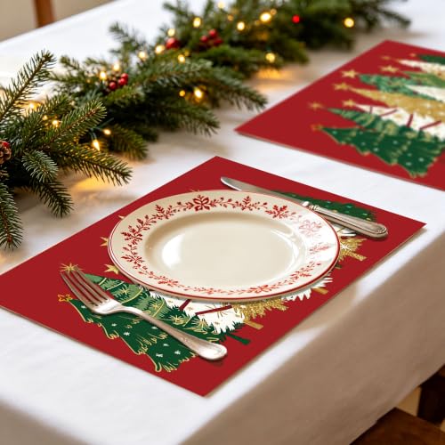 24 Sheets Christmas Paper Placemats, 17 x 11 Inch Disposable Table
