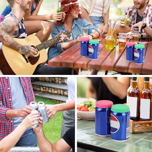 18-Piece Reusable Silicone Soda Can Lids, Carbonation-Saving Covers