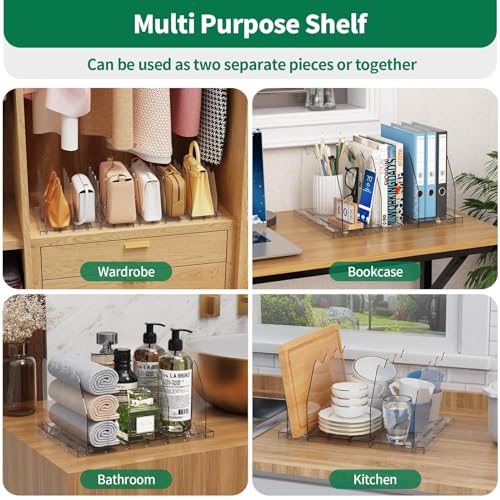 Clear Acrylic Shelf Dividers for Closet Handbag and Purse Storage