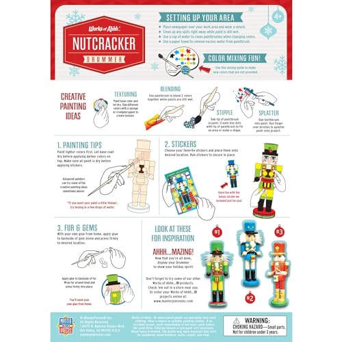 Nutcracker Drummer Wood Craft & Paint Kit - 9 Inch DIY Holiday Set