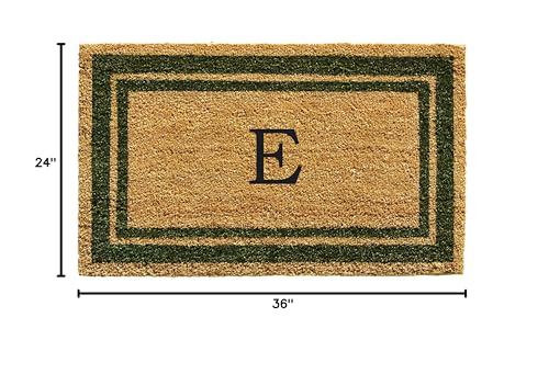 Calloway Mills 153042436E Sage Green Border 24" x 36" Monogram Doormat, (Letter E)