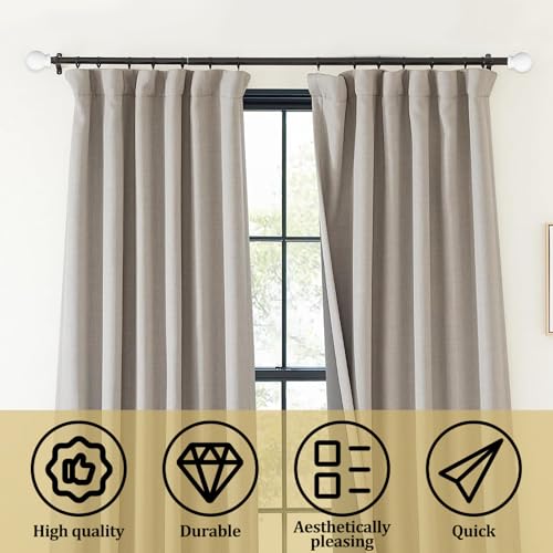 6-Pack Round Curtain Rod Finials, 1.22 Inch Decorative End Caps (M5 Screw)
