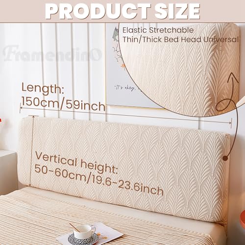 Stretch Headboard Protector Cover for King Size Bed - Beige