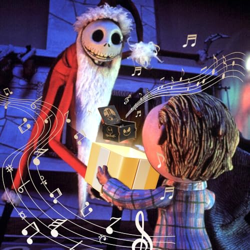 Engraved Wooden Hand Crank Music Box - This Is Halloween Melody