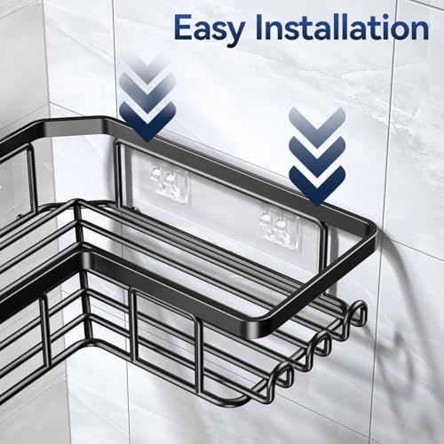 YASONIC Corner Adhesive Shower Caddy Rustproof Stainless Steel 3-Pack