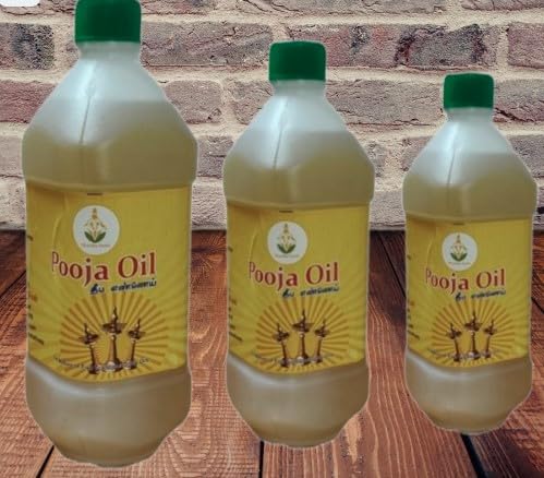 Traditional Pooja Deepam Oil - 500ml, Pack of 3 - Sacred Oil Blend