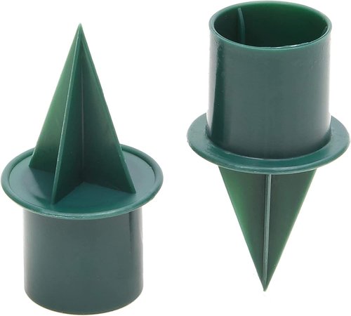 Juvale 40-Pack Green Plastic Candle Holders - Durable Floral Picks for Table Centerpieces | 1-Inch Diameter