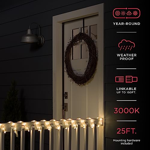 25ft Warm White LED Rope Lights - Indoor & Outdoor Accent Lighting