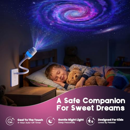 2-in-1 Galaxy Star Projector Night Light with 13 Projection Films