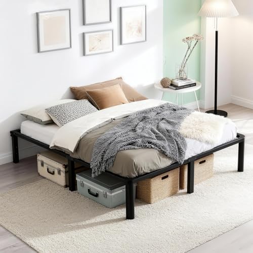 Queen Platform Bed Frame - 14 Inch Heavy Duty Steel, No Box Spring Needed