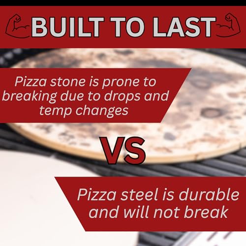 16" x 16" Pizza Steel - 1/4" Heavy Duty Baking Steel for Oven & Grill