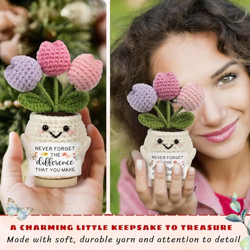 Handmade Crochet Tulip Doll - Thank You Gift for Teachers and Coworkers