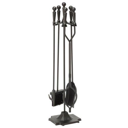UniFlame Black 5-Piece Fireplace Tools Set with Ball Handles (T51030BK)
