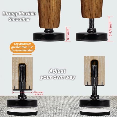 Heavy Duty Leveling Feet 3/8-16 Adjustable Furniture Levelers (4 Pack)