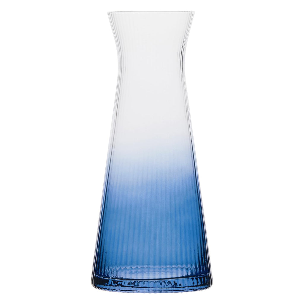 Anton Studio Designs Empire Handmade Water Carafe for Serving Water, Juice, and Beverages - 40.5 oz - Blue