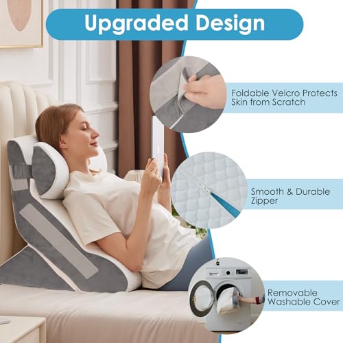 Adjustable Bed Wedge Pillow Set for Sleep Apnea & Recovery - 23"