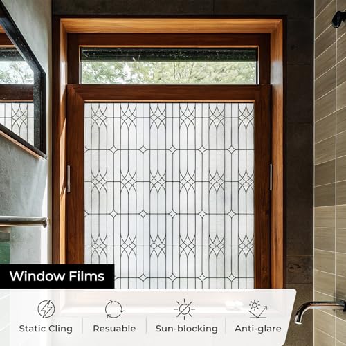 Dusseldorf Window Privacy Film - Decorative Static Cling, 17.5" x 78.7"