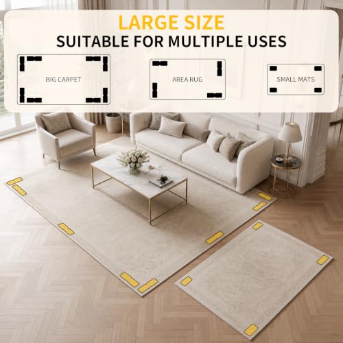 Non-Slip Rug Grippers for Hardwood Floors - Washable Reusable Carpet Pads (8)