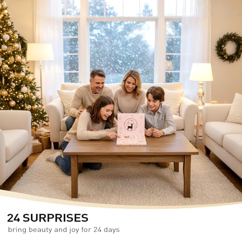 Christmas Jewelry Advent Calendar 2026 - 24 Surprise Earrings, Necklaces & Bracelets for Women